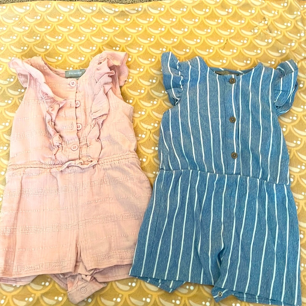 Primark 18-24mo. Short sleeved rompers
